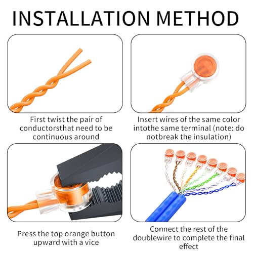 200 Pack K1 Gel Crimps, Button Telephone Wire Connectors Waterproof