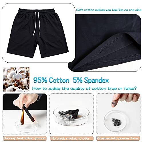 HEALONG Mens Athletic Shorts Cotton: Workout Gym Running Exercise Training - 7" Drawstring Fashion Sports with Zipper Pockets4
