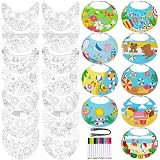 Crafts Supplies: 24 felt summer visors with 24 ropes, and 12 color pens, great for coloring and personalizing your own sun hats for hours of summer fun Material: This summer visor is made of soft, lightweight felt and is adjustable to fit most head s...
