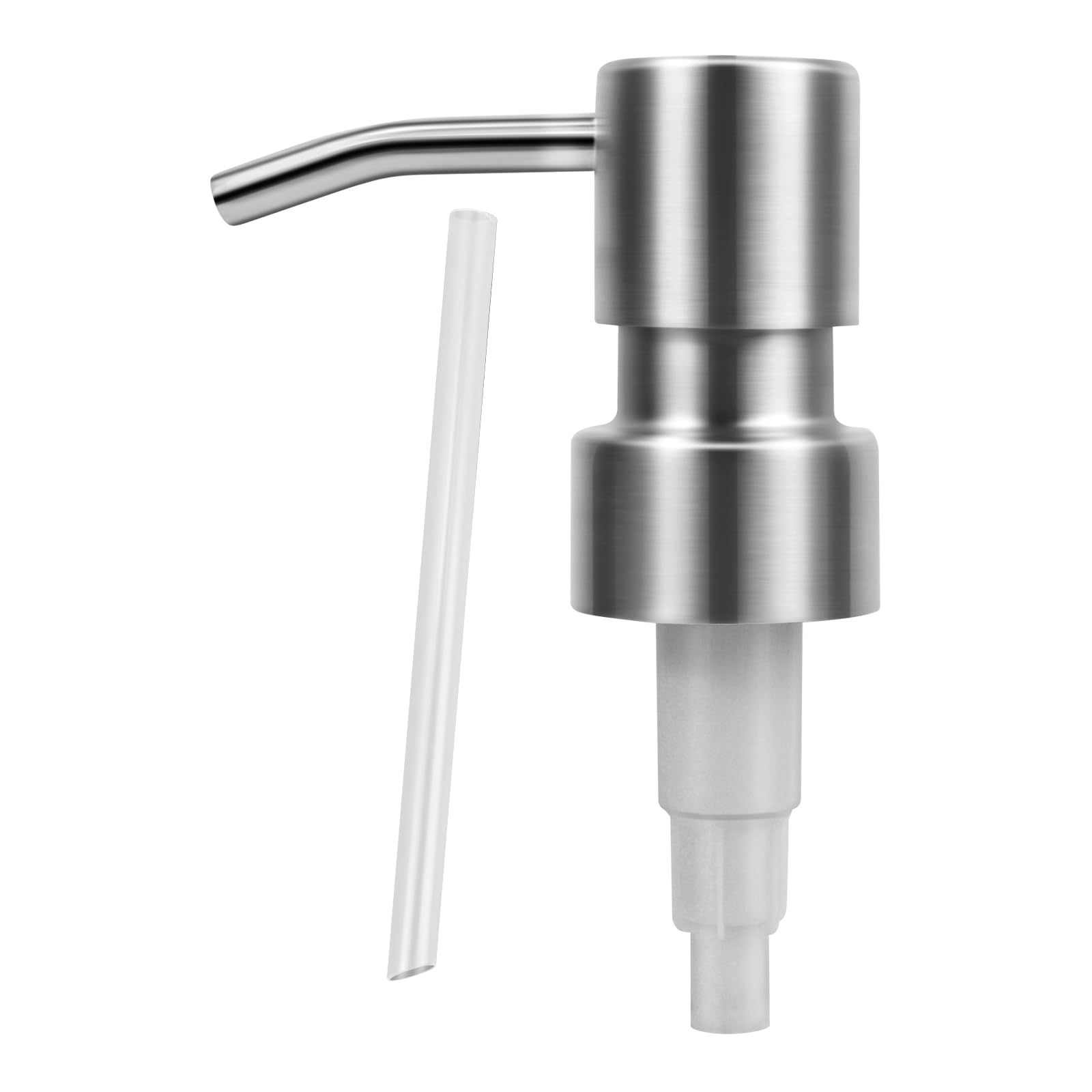 Soap Dispenser Pump Replacement, Stainless Steel Soap Pump HeadReusable Metal Hand Soap Dispenser Top for Lotion Bottles (1, Silvery)-image-9