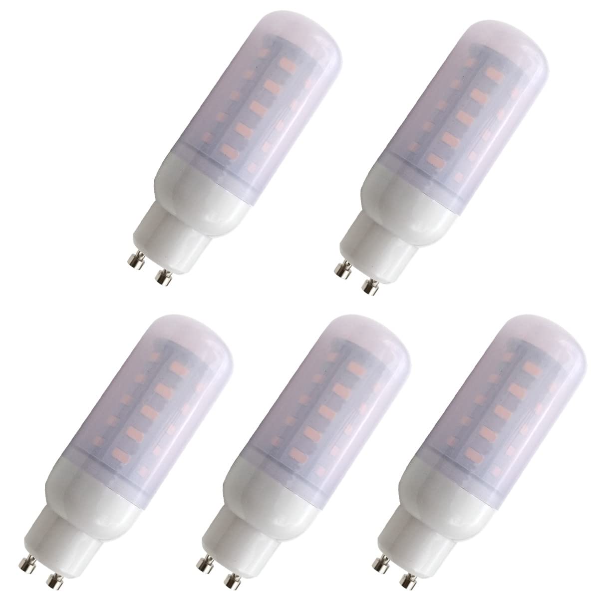 Aoxdi GU10 LED Bulbs 6W Warm White, 36 SMD 5730 High Energy Efficiency Light Bulb, Equivalent Halogen Spotlight, AC 220-240V, 5-Pack