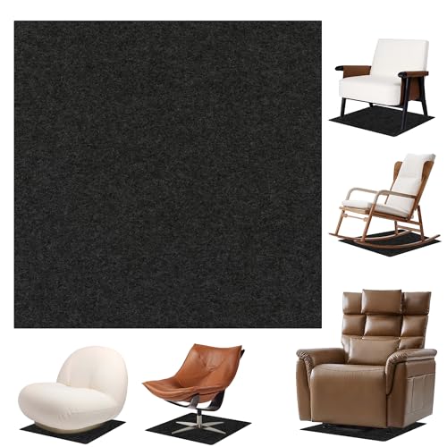Recliner Pads for Hardwood Floors Non Skid 30x 30 Recliner Floor Protector Swivel Chairs Recliner Mats Non Slip Recliner Pads Floor for Carpet Prevent Furniture from Sliding (Black)