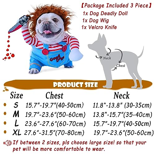 Disfraz Chucky para Perro Halloween Talla Large miniatura 4