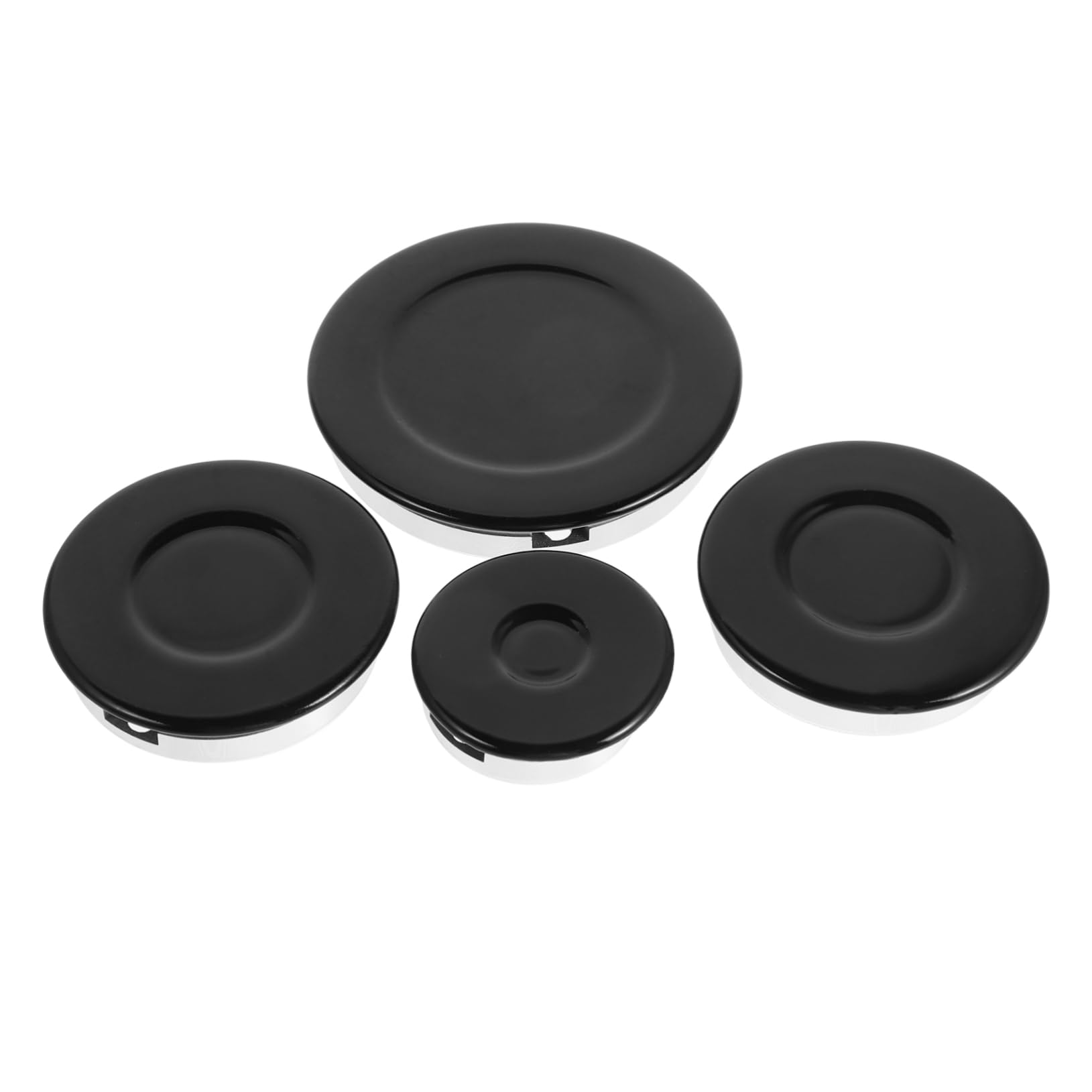 Operitacx Juego de Tapas para Quemador de Gas Negro de Aluminio y Hierro Protección contra Fugas y Fuegos Potentes para Fogones Múltiples en Cocina