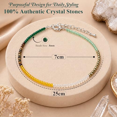 Image of JD FRESH Natural Pyrite Stone Anklet for Women /Raw Pyrite Bracelet /Silver Anklet /Black Metal Anklets /Natural Stone Jewellery for Wealth, Luck & Protection /Best Gift Item