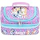 Bluey - Schul-Lunch-Tasche für Kinder – Snack-Tasche mit mehreren Fächern für Mädchen und Jungen – wärmeisoliert und großes Fassungsvermögen – Lila