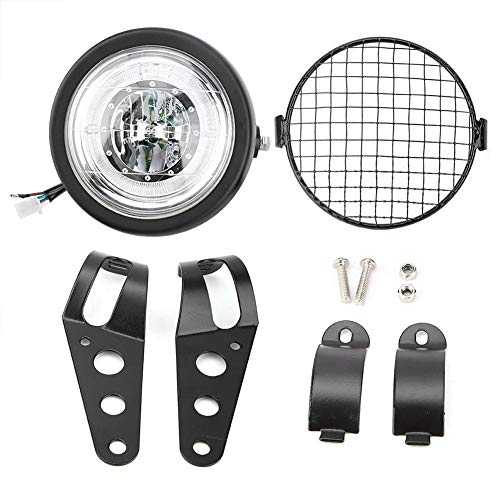 Faro principal de motocicleta LED Moto Faro delantero redondo Modificado Retro Motocicleta...