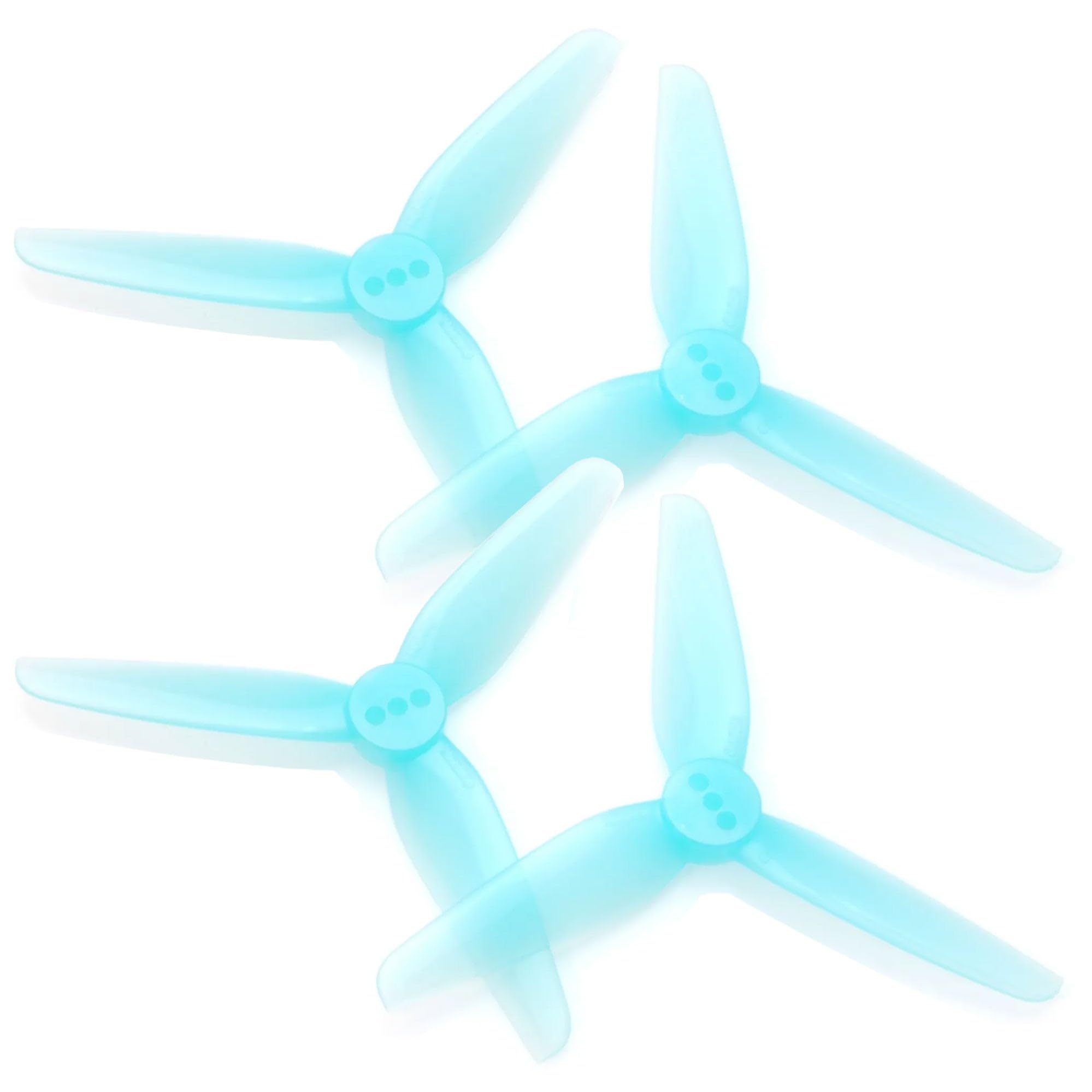 12pcs HQProp T3X1.8X3 3 Inch 3-Blade T-Mount Propeller Set 2mm Shaft (4X CW / 4X CCW) Gray Polycarbonate (Blue)