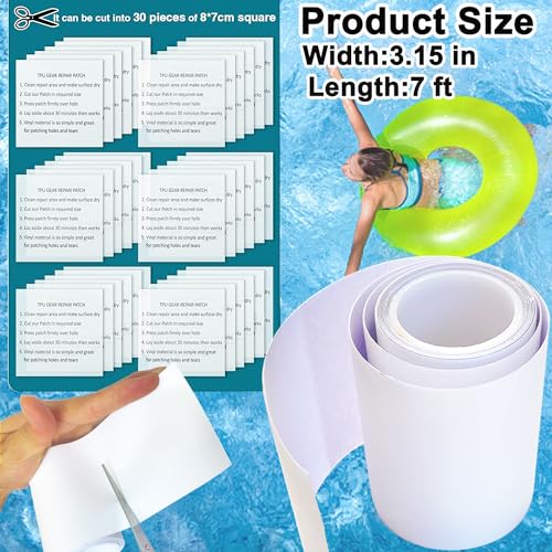 Kaiheng Inflatable Mattress Tear Repair, Pool Patch Kit, 7ft TPU Repair Tape for Swimming Rings Inflatable Boats, Tents - Image 2