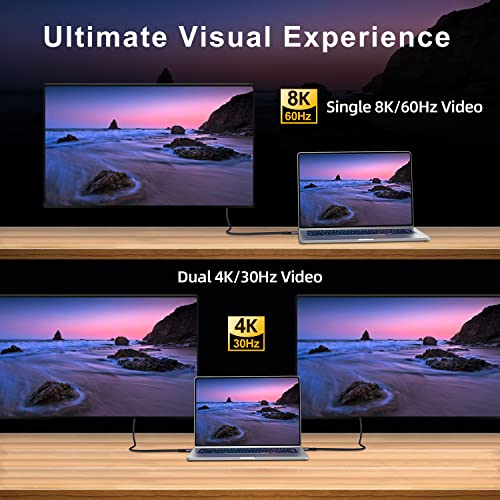 Chamer T4-BLACK-6 240W Thunderbolt 4 Cable 6.6Ft Usb C Thunderbolt 4 Cable Monitor Cable Supports 40Gbps Data Transfer And Single 8K/Dual 4K Video Compatible thumb #4