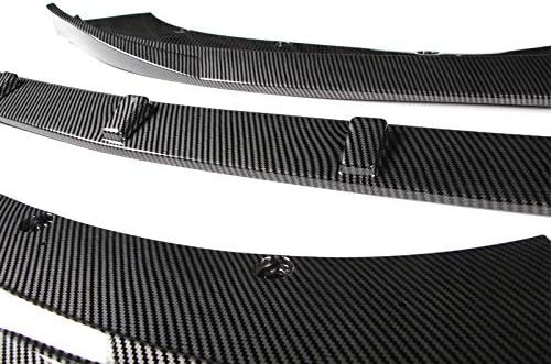 3-Piece Front Bumper Lip fit for compatible with 2015-2017 Ford Mustang, Front Bumper Lip Spoiler Air Chin Body Kit Splitter, Painted Glossy Carbon Fiber ABS, 2016 (SPORT-Style)