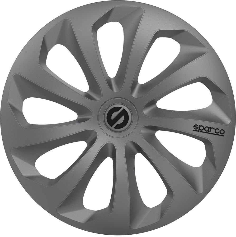Sparco SPC1670GR Sicilia Wheel Covers, Grey, Set of 4, 16"
