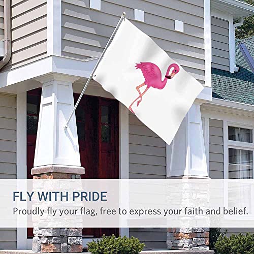 Yekiua Flamingo Flag 3X5 Ft Cute Pink African Exotic Bird Standing One Leg Uv Protected Banner Durable Outdoor Indoor Flag With Brass Grommets, Vivid Color #TOP4