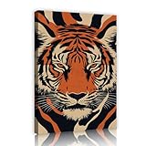 ヴィンテージポップアートキャンバスウォールアート中国風タイガーポートレートウォールアート絵画プリントモダンウォールデコレーションホーム廊下オフィス80x112cmインナーフレーム