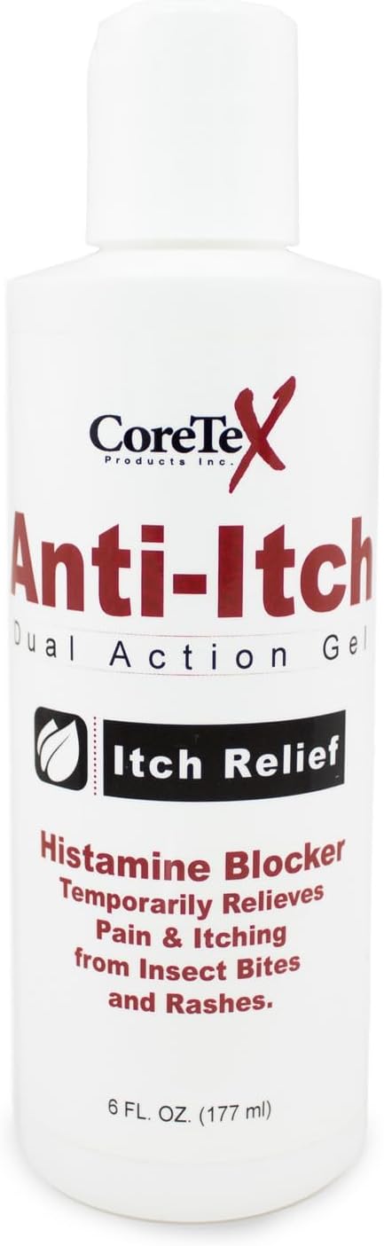 CoreTex Anti-Itch Dual Action Itch Relief Gel - 6oz Topical Analgesic for Fast Itch Relief from Poisonous Plant Rashes, Insect Bites, & Other Mild Skin Irritations