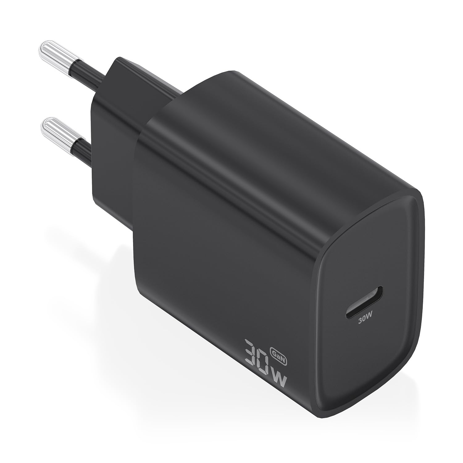 Cargador de Pared GaN Aisens A110-0951/ 1xUSB Tipo-C/ 30W/ Negro