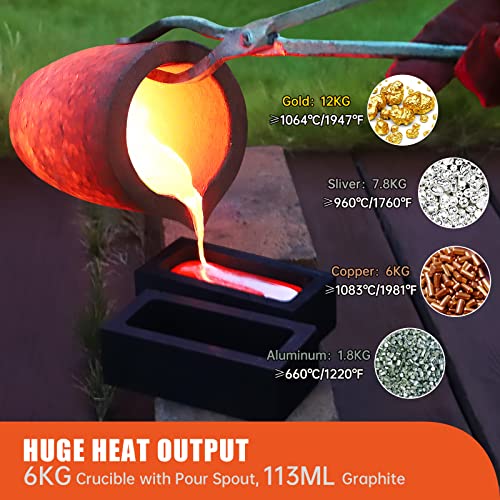 Toauto TMF6000B-V3-US 6Kg Propane Melting Furnace Kit Tmf6000B-V3 Propane Foundry Home Kiln Casting Tool For Smelting Casting Gold Silver Copper Scrap Metal Recycle Aluminum thumb #5