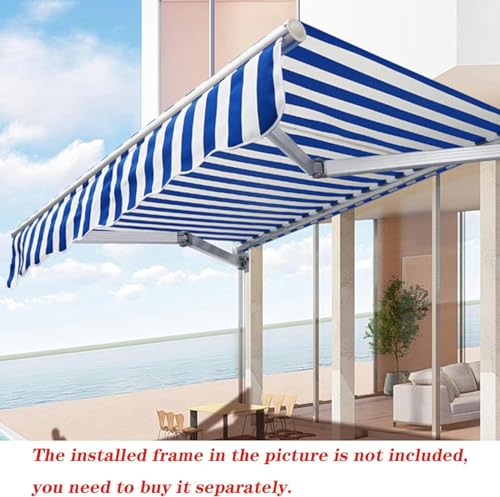 Toldo impermeable resistente a rayos UV de 280 g lona a rayas para puerta 3