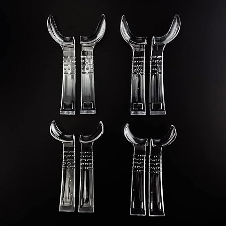 Airgoesin 8pcs Dental Orthodontic Intraoral Occlusal Photos Photography Mouth Cheek Retractor Openers Clear Plastic Autoclavable