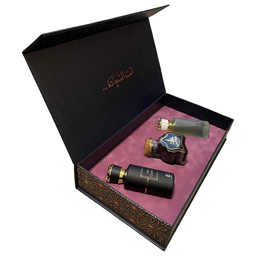 Saadah Luxury 3 piece perfume gift set for him and her Oud Classic