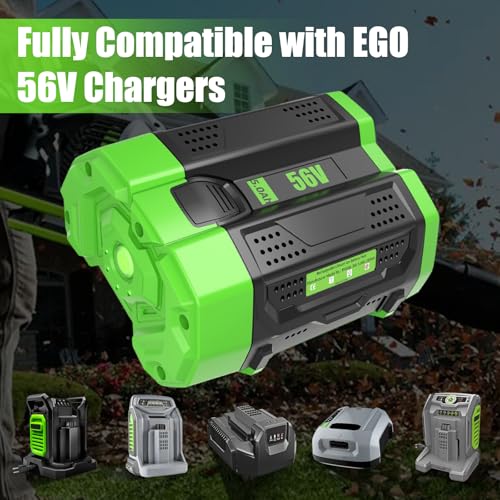 Image of 1Pack 56V Battery 5Ah and a Charger CH2100 Replacement for EGO 56V | BA2800T 56V Lithium ion Battery and CH2100 Charger Compatible with EGO Battery 56Volt Cordless Tools