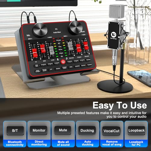 Image of neculogy Podcast Equipment Bundle, BM-800 Condenser with Voice Changer, Recording Studio Package - Podcast Microphone Bundle for Laptop, Streaming /Live Broadcast /YouTube Recording