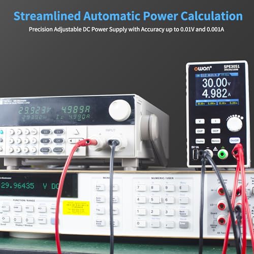Image of OWON Lab Power Supply (0-30V 0-5A), Programmable 150w Bench DC Power Supply with 2.8 inch LCD Display and Output Enable /Disable Button,Single Channel Output with PC Software and USB Charging SPE3051
