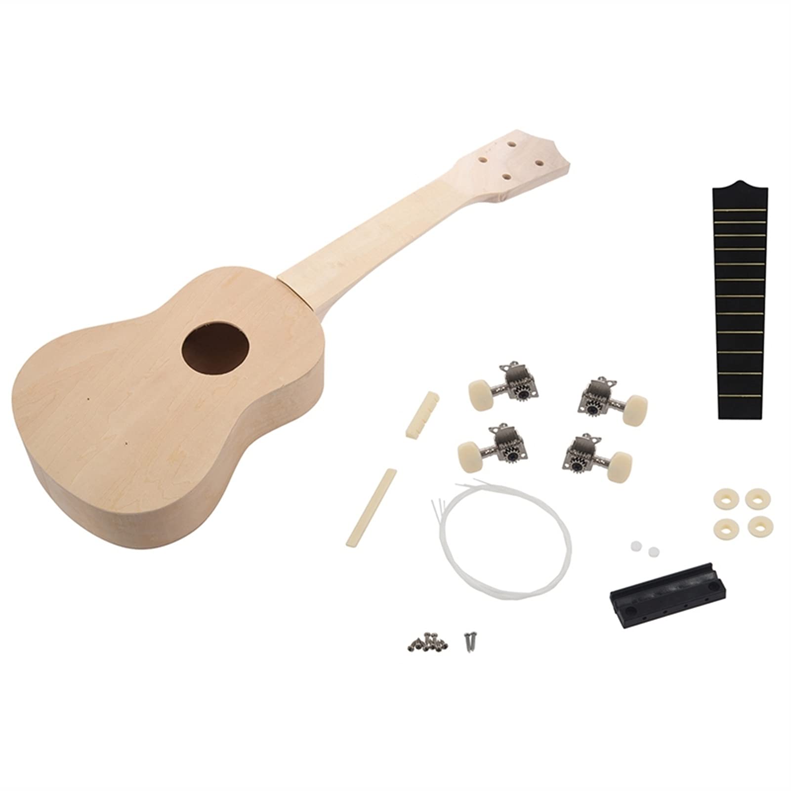 Ukulele koncertowe Początkujący Ukulele 21- calowa Biała Drewniana Kula Ukulele Sopranowa Gitara Hawajska