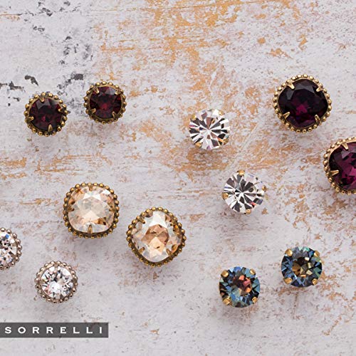 Sorrelli Essentials Cushion-Cut Solitaire Stud Earrings, Antique Gold-Tone Finish, Dark Champagne #TOP1