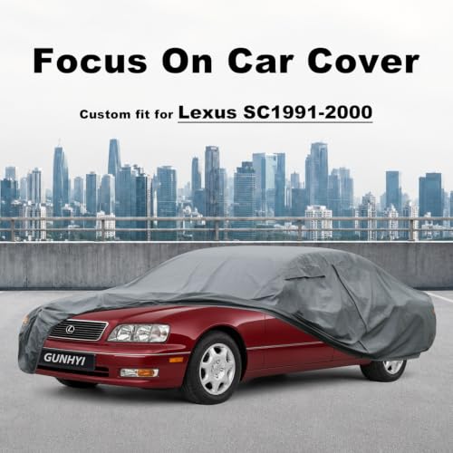 Image of GUNHYI Premium Car Cover Custom Fit Lexus SC(1991-2001), 16 Layers Heavy Duty Car Cover Waterproof All Weather with Zipper Door for Sun Rain Snow Dust Uv Protection