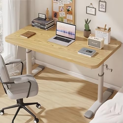 手動式昇降式デスク ゲーミングデスク ハンドル式ローデスク パソコンデスク サイドテーブル 昇降式 pcデスク オフィスデスク 勉強机 スタンディングデスク ベンチ無垢材学習テーブル無垢材リフトテーブル小さなテーブル 昇降式(静音/速い/安定昇降)上下昇降