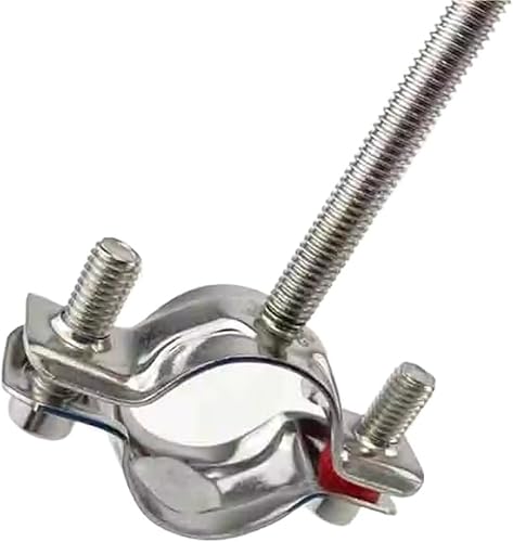 Miniatura 2 de 304 stainless steel pipe clamp bracket with M8 fully threaded screw, used for pipe support(100mm,54-57mm)