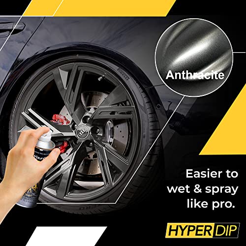 DipYourCar HyperDip Paint - Can of Sprayable Automotive Dip Coat - Removable Peelable Paint Protection for Cars - Anthracite Grey Satin Coat Spray