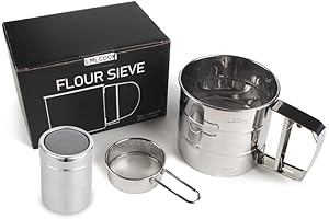 3 Cup Stainless Steel Flour Sifter for Swan Cake Flour Baking