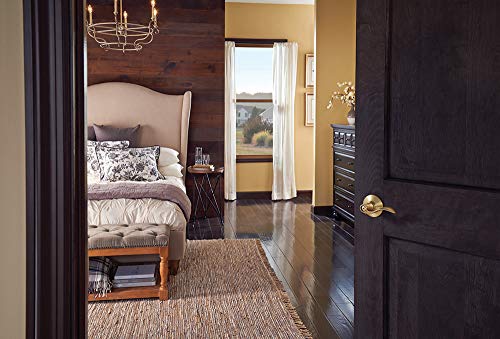 Image of SCHLAGE Accent Bed /Bath Privacy Door Handle with Lock, Aged Bronze | Interior bedroom or bathroom door lever with push button lock, Reversible, Easy install, Certified durability, Universal fit