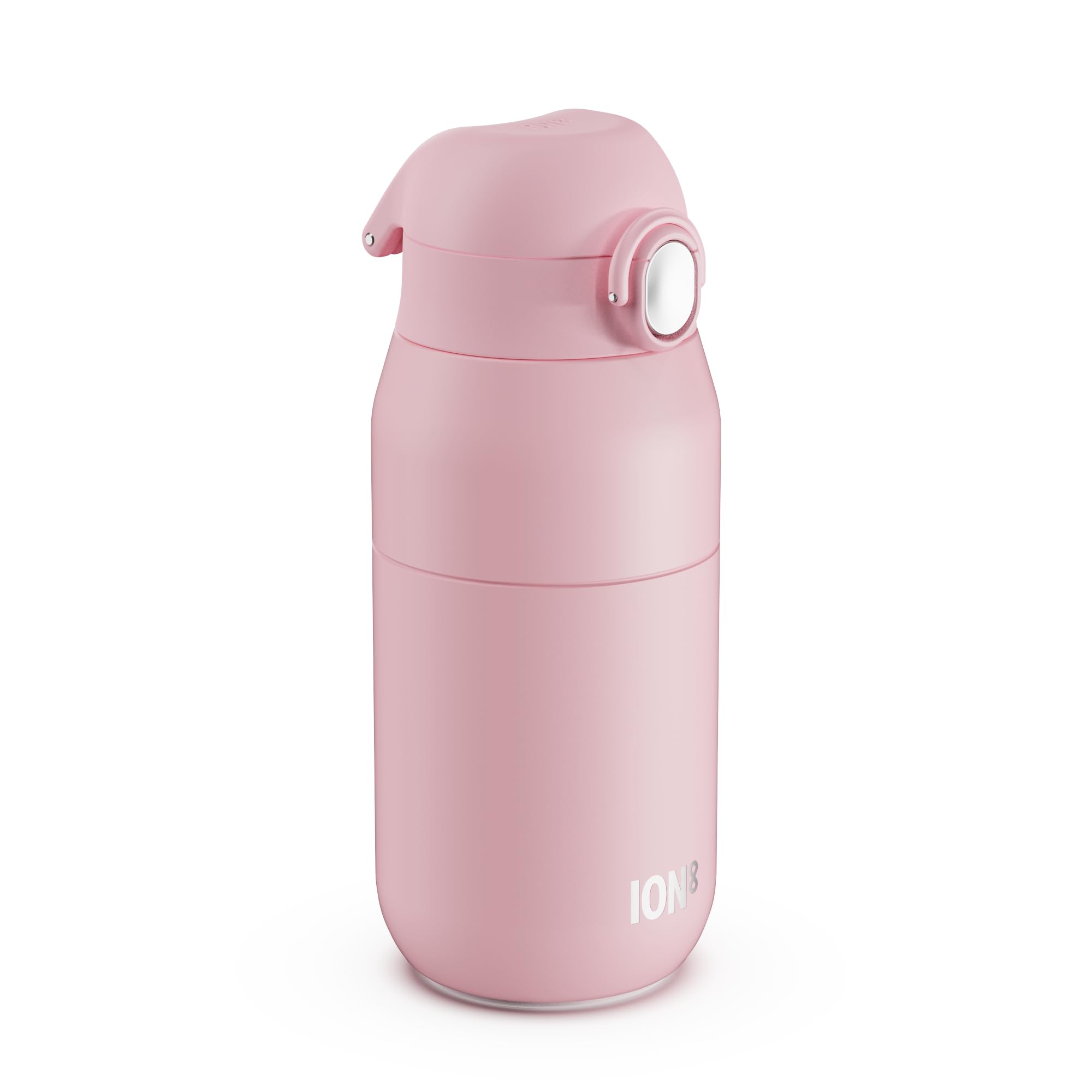ION8 Primo Revive Insulated Water Bottle 360 ml (12 oz)– Leakproof Stainless Steel Bottle with Flip Lid, One Touch Open, Fast Flow, Vacuum Insulated Hot & Cold, Dishwasher Safe, Light Pink