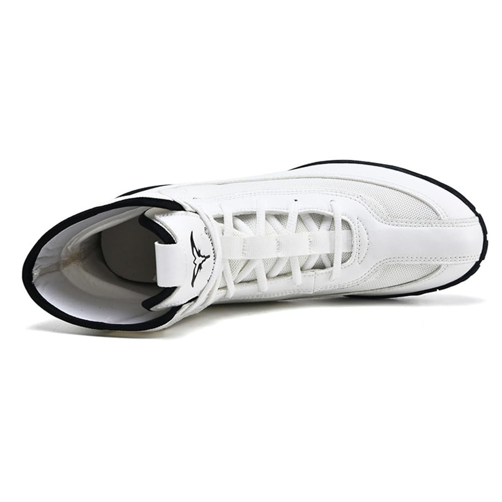 Scarpe da Allenamento da Boxe da Uomo e Donna, Traspiranti, da Pugile, comode, Sportive, per Fitness e Bodybuilding,Bianca,44 EU