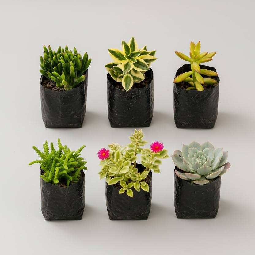 SucculentsMart Assorted Succulent Plants Combo Pack of 6 | Live Indoor Plants | Easy Care Air Purifying Plants | Healthy Bare Rooted Plants for Home & Office Décor-image-17