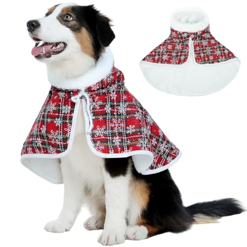 FUAMEY Dog Costume Christmas, Large Size, Win...