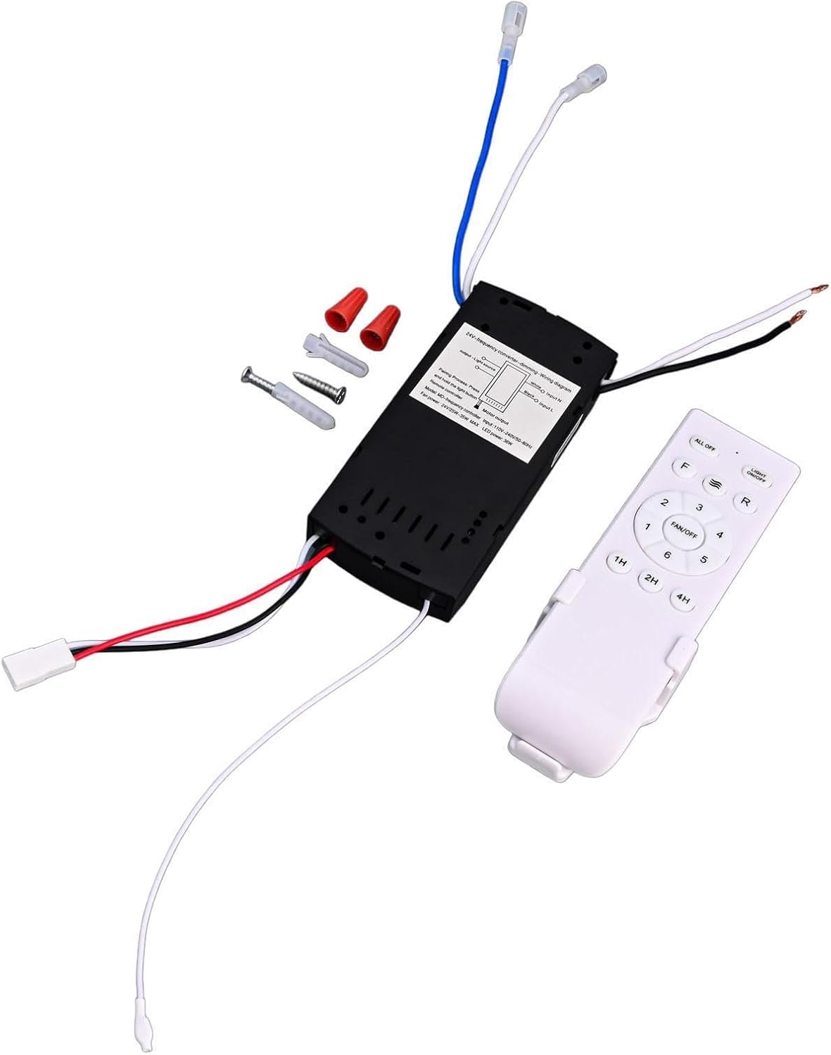 Ceiling Fan Remote Kit, 6 Speed Remote Control Kit Fan Receiver And Remote Replacement 90-265V High Voltage Remote Controlled Ceiling Fan Light Kit