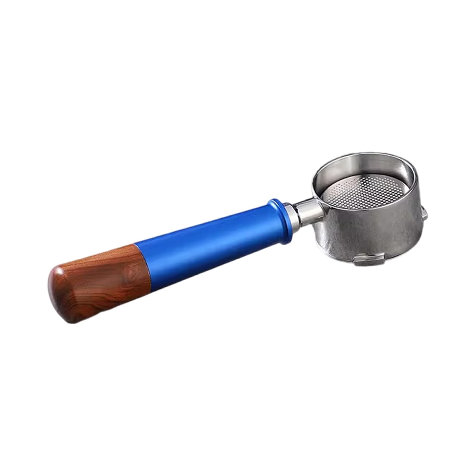 Kalttoy Machine Bottomless Filter with Wood Handle Stainless Steel Espresso Maker Portafilter for Home or Commercial Use Kitchen Coffee Accessories
