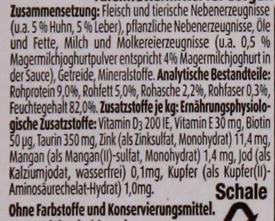 Edeka Feines Ragout mit Huhn und Leber in Joghurtsauce, 16er Pack (16 x 100g)