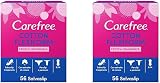 Carefree, Salvaslip, Cotton Flexiform, Adatto anche a Perizomi, 100% Traspirante, Fresca Fraganza, 56pz, 56 unità, 1 (Confezione da 2)