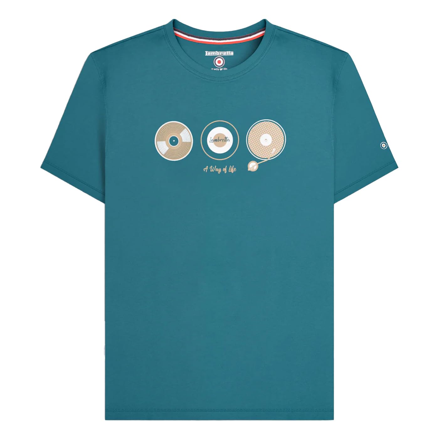 Lambretta Mens Vinyl Short Sleeve Cotton Graphic T-Shirt - Gulf Coast - 3XL