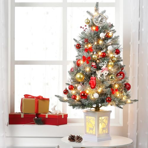 90cm Weihnachtsbaum künstlich mit 78 Beleuchtung- 3ft Weihnachtsbaum Künstlich Batteriebetrieben mit 8 Beleuchtungs-Modi… – Ansicht 5