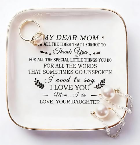 Birthday Gifts for Mom from Daughter Jewelry Dish - Thank You! for all the words that sometimes go unSpoken, I need to say I Love You!" Gifts for Mom Christmas Mothers Day Valentines Thanksgiving