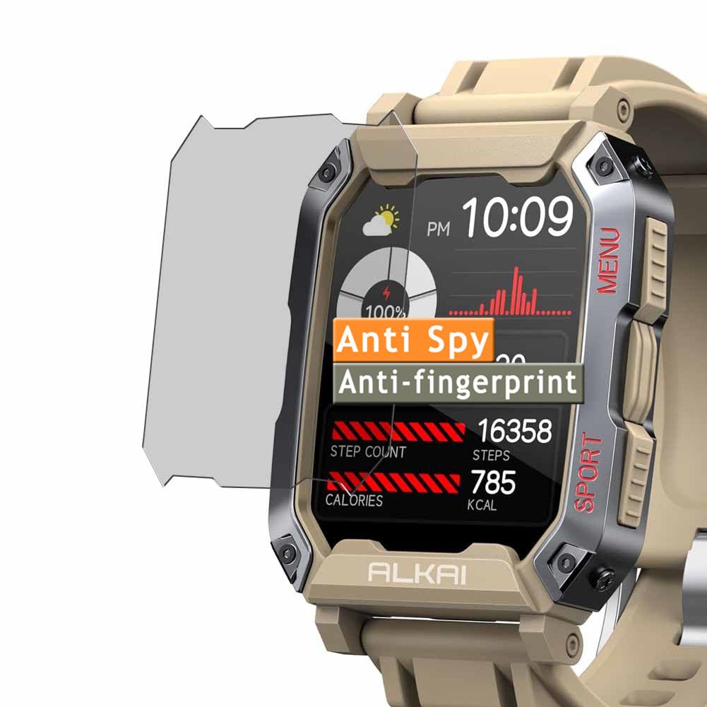 Vaxson Privacy Screen Protector, compatible with ALKAI N27 2.02" smartwatch Smart Watch Anti Spy Film Protectors Sticker [ Not Tempered Glass ]
