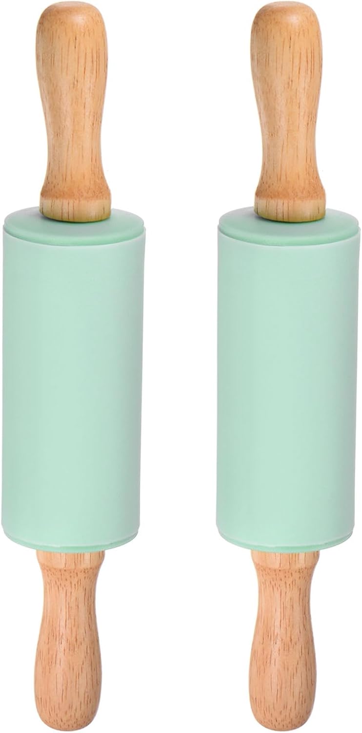 HARFINGTON 2pcs Silicone Rolling Pins for Baking 9.25 Inch