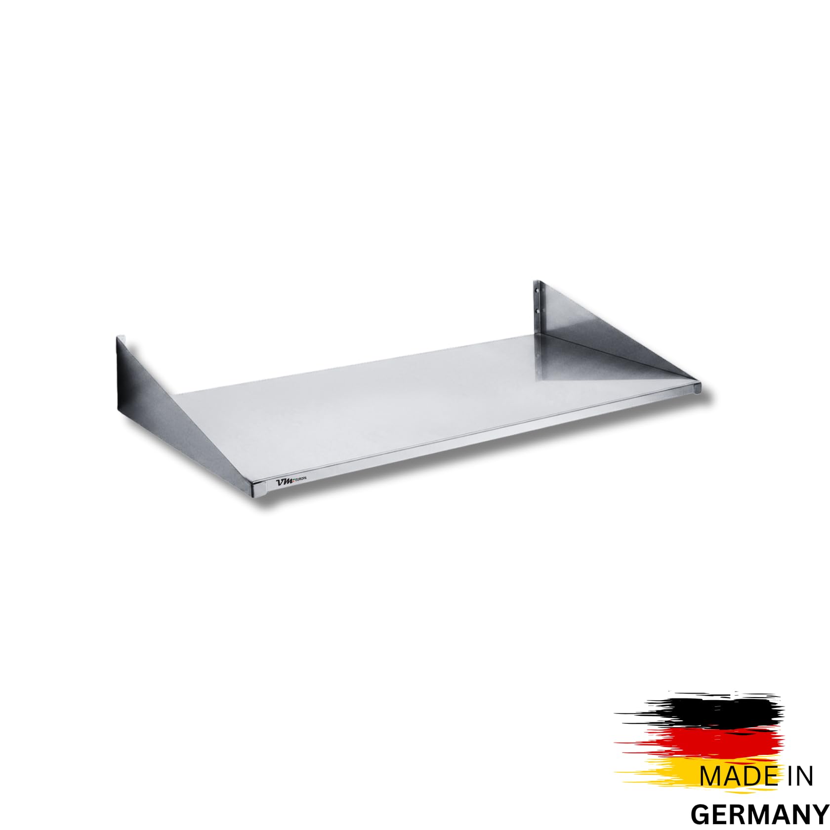 Tablero de pared de acero inoxidable - Dimensiones 140 x 40 cm - Fácil de montar - AISI 430 Aleación - Estantería de pared para cocina, Gastro de acero inoxidable, estante de pared para
