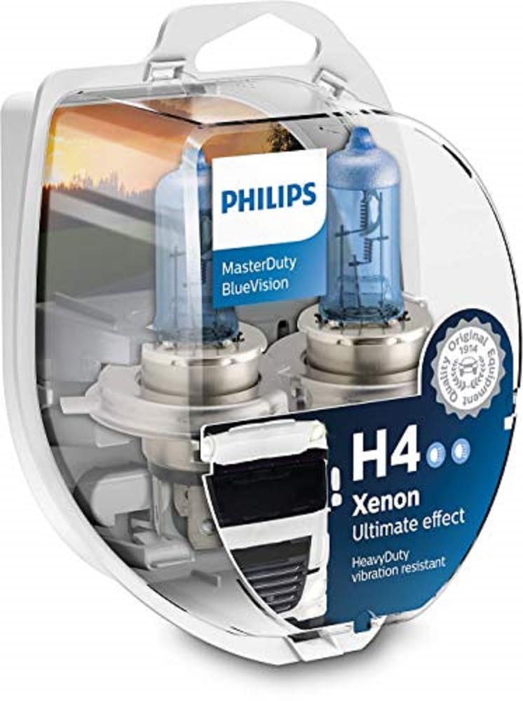 Philips, H4 MasterDuty BlueVision, Headlight Lamp, 24 V